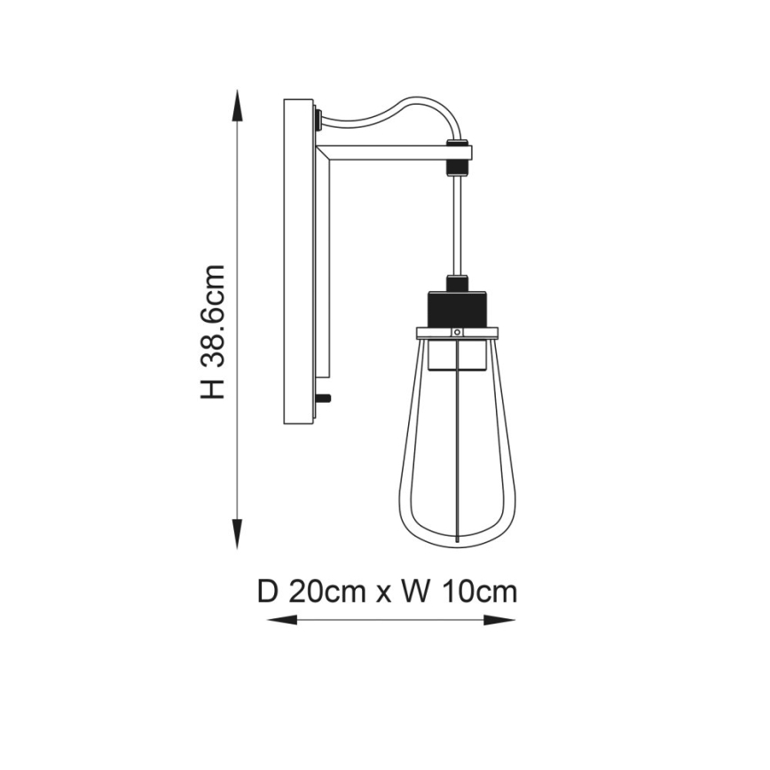 Endon 80950 - Zidna svjetiljka URBAN 1xE27/6W/230V crna