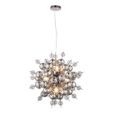Endon 81583 - Viseći luster na sajli JOULES 9xE14/7W/230V sjajni krom/zadimljeno staklo