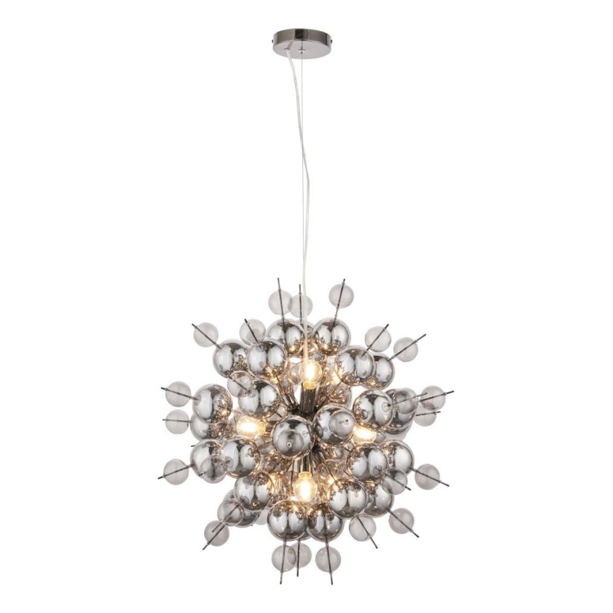 Endon 81583 - Viseći luster na sajli JOULES 9xE14/7W/230V sjajni krom/zadimljeno staklo