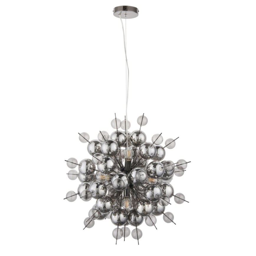 Endon 81583 - Viseći luster na sajli JOULES 9xE14/7W/230V sjajni krom/zadimljeno staklo