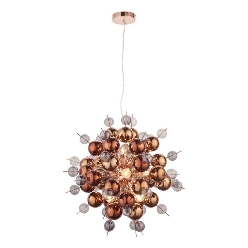 Endon 81584 - Luster na sajli JOULES 9xE14/7W/230V bakrena