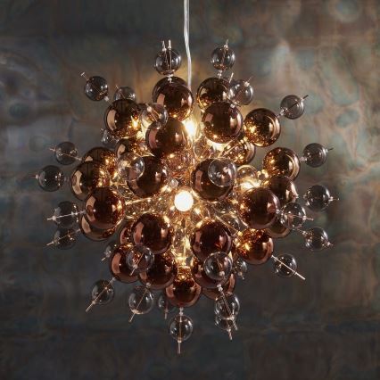 Endon 81584 - Luster na sajli JOULES 9xE14/7W/230V bakrena