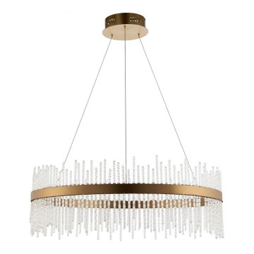 Endon 81908 - LED Prigušivi luster na sajli ADRIEL LED/58W/230V 3000K pr. 70 cm zlatna/prozirna