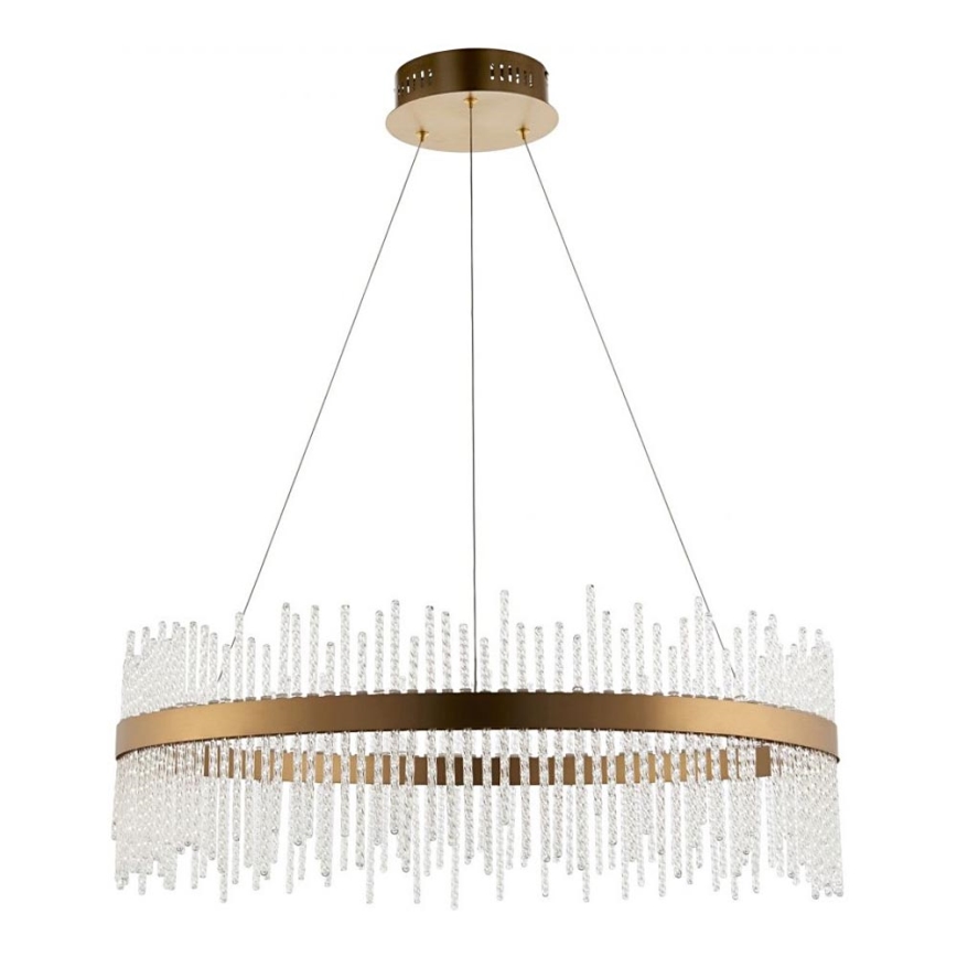 Endon 81908 - LED Prigušivi luster na sajli ADRIEL LED/58W/230V 3000K pr. 70 cm zlatna/prozirna