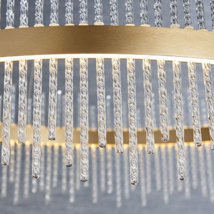 Endon 81908 - LED Prigušivi luster na sajli ADRIEL LED/58W/230V 3000K pr. 70 cm zlatna/prozirna