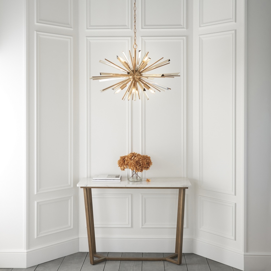 Endon 81935 - Luster na lancu 8xE14/40W/230V zlatni