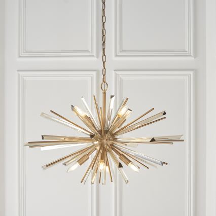 Endon 81935 - Luster na lancu 8xE14/40W/230V zlatni