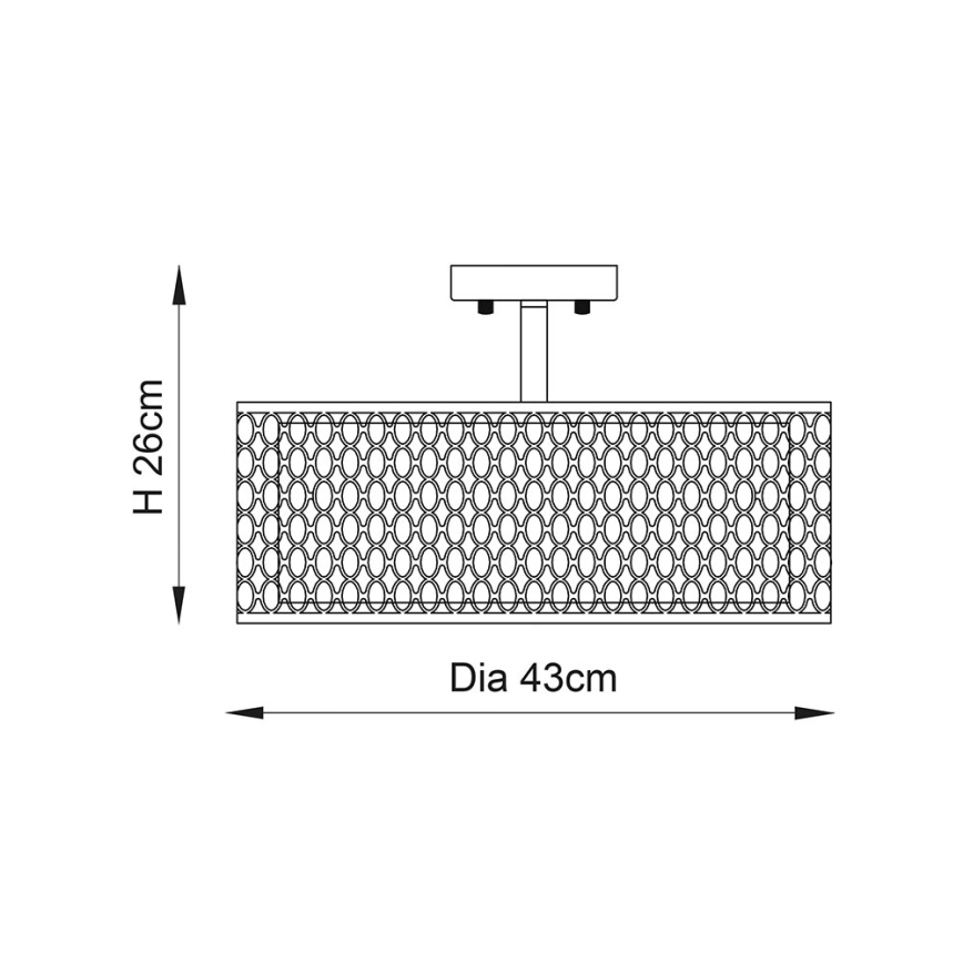 Endon 81966 - Nadgradni luster CORDERO 3xE27/10W/230V mat krom