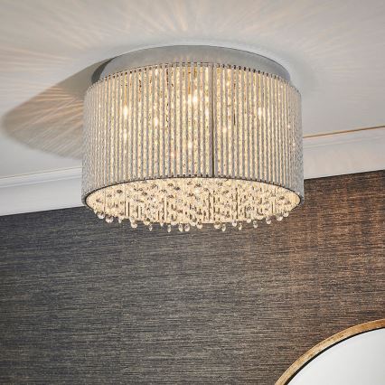 Endon 81980 - Kristalno stropno svjetlo GALINA 10xG9/25W/230V mat krom