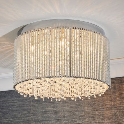 Endon 81980 - Kristalno stropno svjetlo GALINA 10xG9/25W/230V mat krom