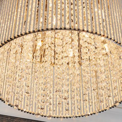 Endon 81980 - Kristalno stropno svjetlo GALINA 10xG9/25W/230V mat krom