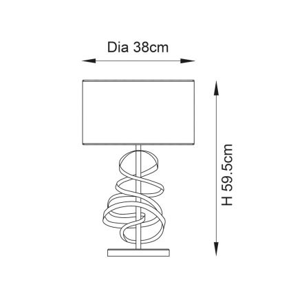 Endon 82071 - Stolna  lampa 1xE27/10W/230V bijela/mesing/crna