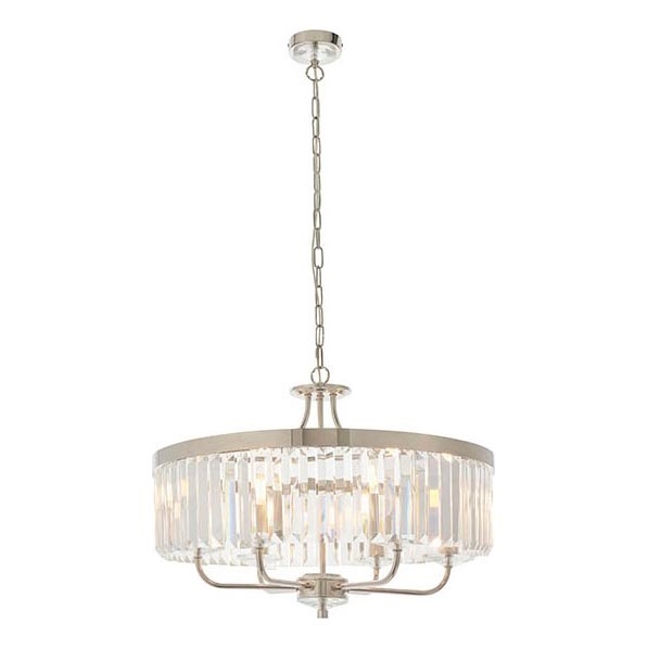 Endon 90263 - Luster na lancu CHESTERFIELD 6xE14/6W/230V promjer 55 cm sjajni krom