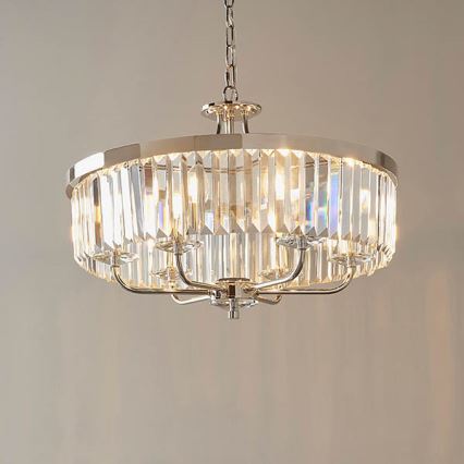 Endon 90263 - Luster na lancu CHESTERFIELD 6xE14/6W/230V promjer 55 cm sjajni krom