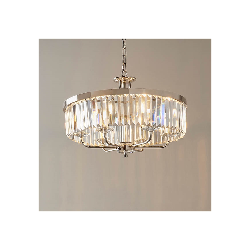 Endon 90263 - Luster na lancu CHESTERFIELD 6xE14/6W/230V promjer 55 cm sjajni krom
