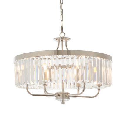 Endon 90263 - Luster na lancu CHESTERFIELD 6xE14/6W/230V promjer 55 cm sjajni krom