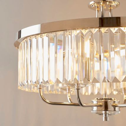Endon 90263 - Luster na lancu CHESTERFIELD 6xE14/6W/230V promjer 55 cm sjajni krom