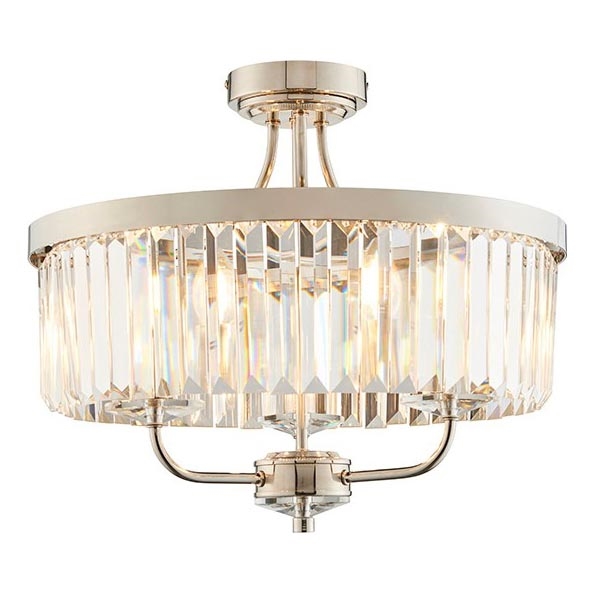 Endon 90264 - Prislonjeni stropni luster CHESTERFIELD 3xE14/6W/230V Ø 45 cm sjajni krom