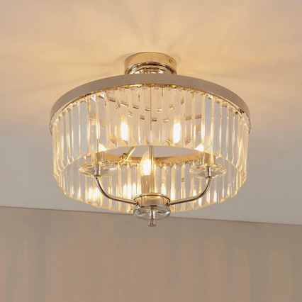 Endon 90264 - Stropni luster za površinsku montažu CHESTERFIELD 3xE14/6W/230V sjajni krom