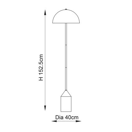 Endon 90521 - Podna lampa NOVA 1xE27/60W/230V mesing