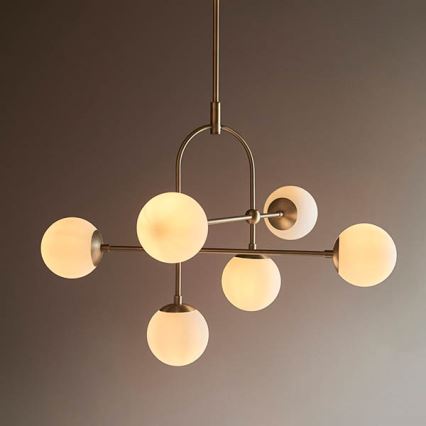 Endon 90842 - Luster na šipci 6xE14/7W/230V mesing/bijela
