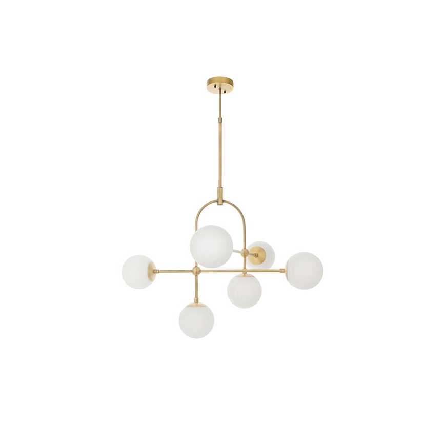 Endon 90842 - Luster na šipci 6xE14/7W/230V mesing/bijela