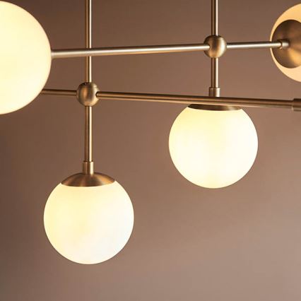 Endon 90842 - Luster na šipci 6xE14/7W/230V mesing/bijela
