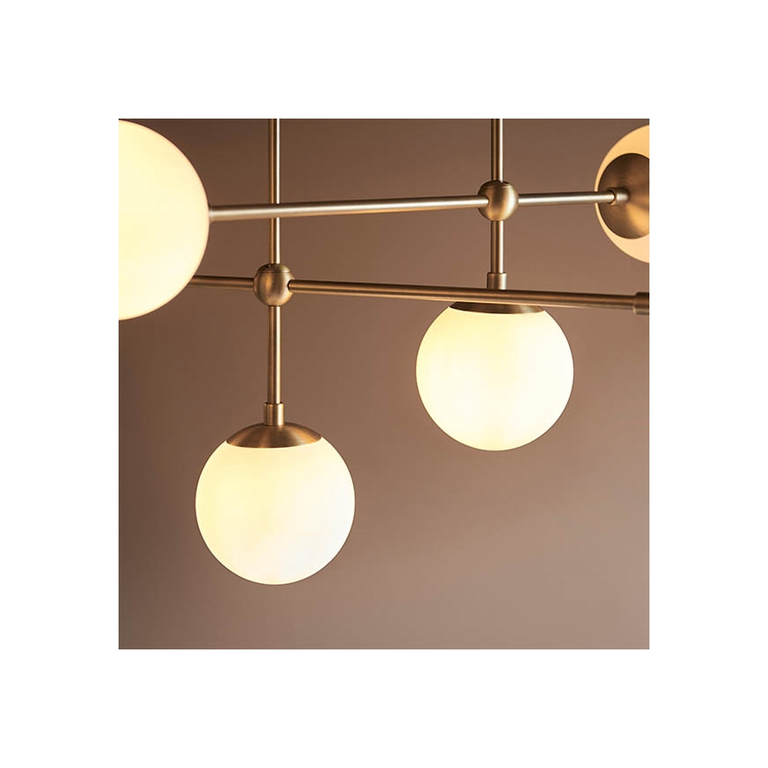 Endon 90842 - Luster na šipci 6xE14/7W/230V mesing/bijela