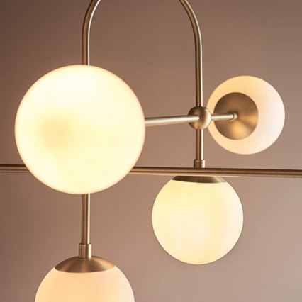 Endon 90842 - Luster na šipci 6xE14/7W/230V mesing/bijela