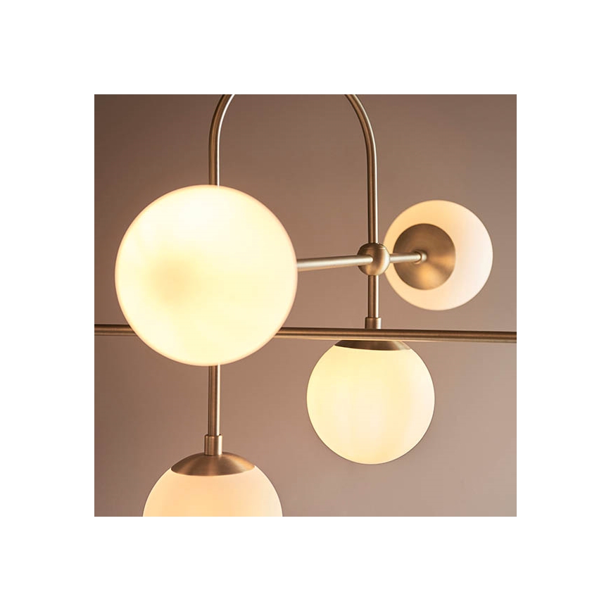 Endon 90842 - Luster na šipci 6xE14/7W/230V mesing/bijela