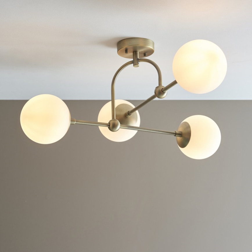 Endon 90843 - Površinski montirani luster ONTARIO 4xE14/7W/230V, mesing