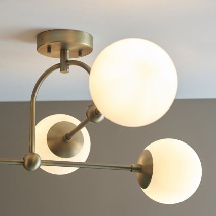 Endon 90843 - Površinski montirani luster ONTARIO 4xE14/7W/230V, mesing
