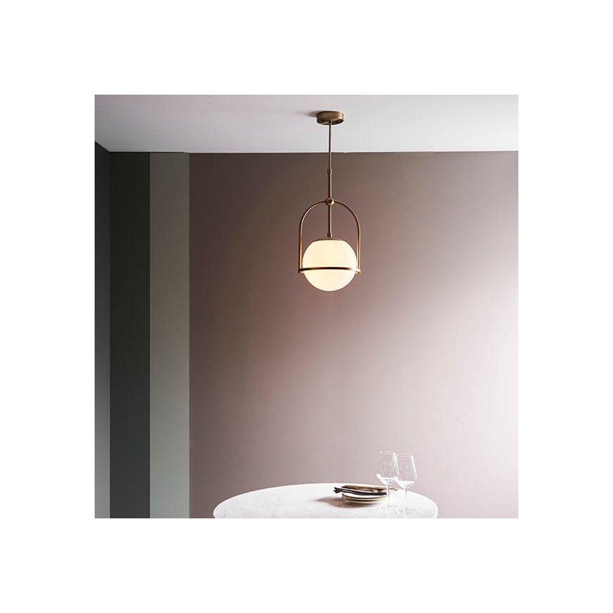 Endon 90844 - Luster na štapu ONTARIO 1xE27/10W/230V mesing