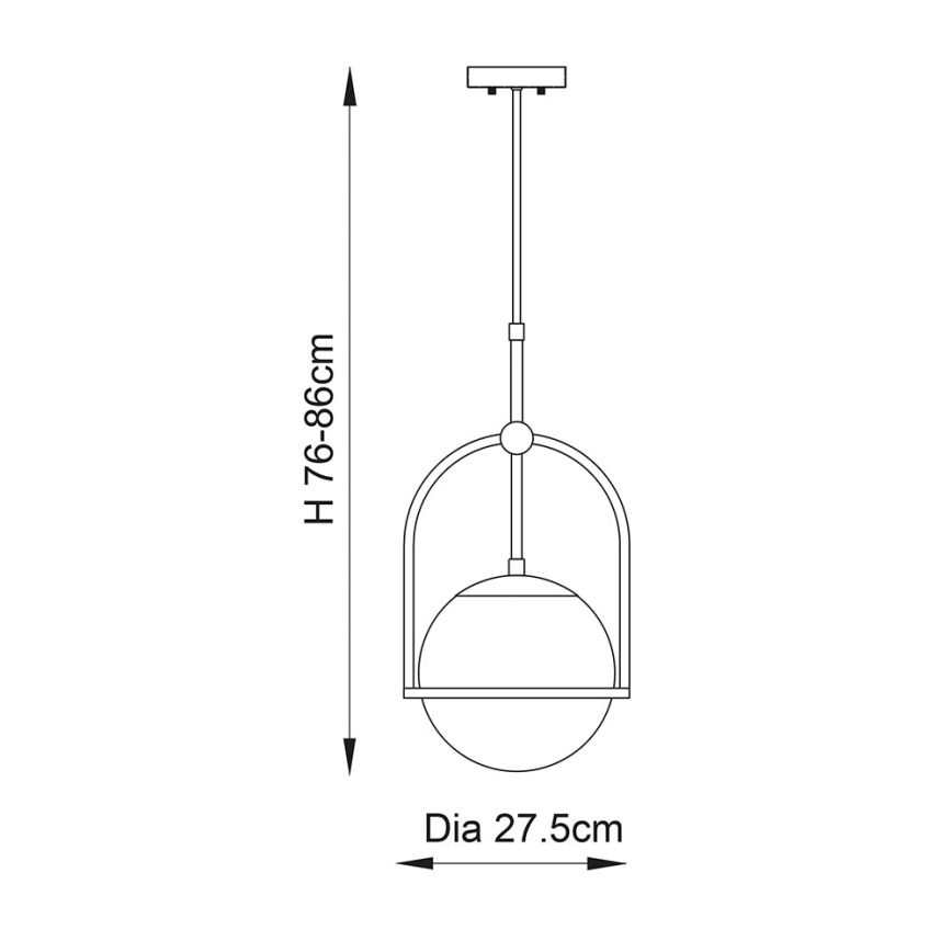 Endon 90844 - Luster na štapu ONTARIO 1xE27/10W/230V mesing