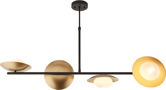Endon 92036 - Luster na sajli RUFFLE 4xG9/3W/230V mesing/crna