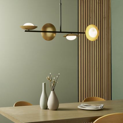 Endon 92036 - Luster na sajli RUFFLE 4xG9/3W/230V mesing/crna