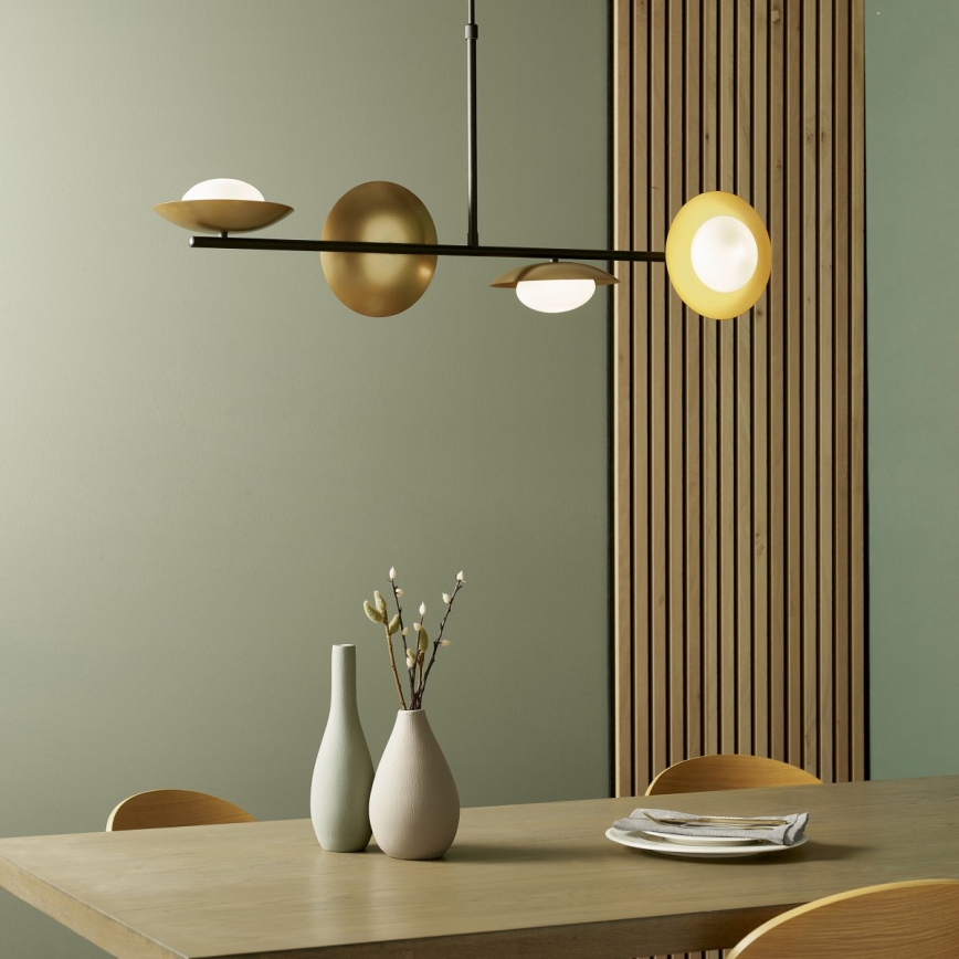 Endon 92036 - Luster na sajli RUFFLE 4xG9/3W/230V mesing/crna