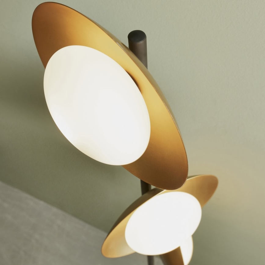 Endon 92039 - Podna lampa RUFFLE 3xG9/3W/230V crna/zlatna