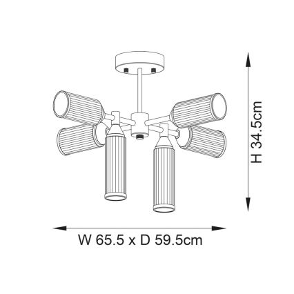 Endon 92213 - Luster na štapu 6xG9/3W/230V mesing