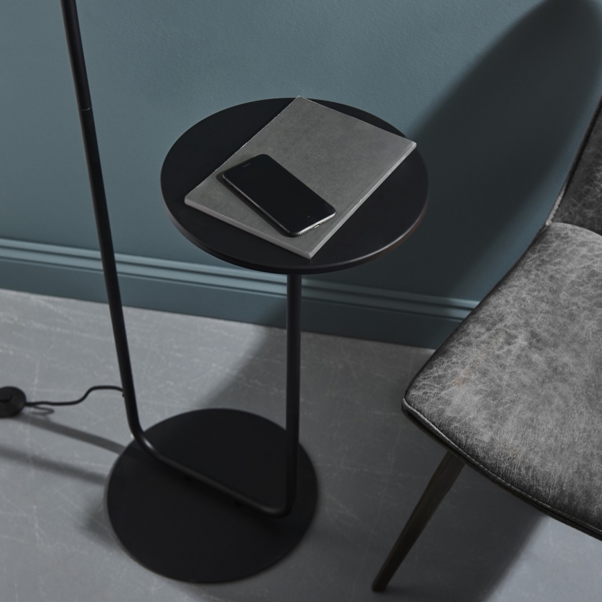 Endon 92301 - Podna lampa LANDIS 1xE27/10W/230V crna