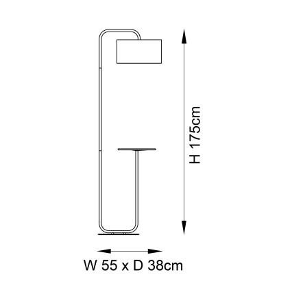 Endon 92301 - Podna lampa LANDIS 1xE27/10W/230V crna
