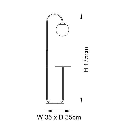 Endon 92424 - Podna lampa HALO 1xE14/7W/230V crna/bijela