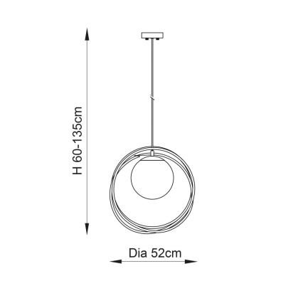 Endon 92488 - Viseća svjetiljka na sajli EMILIO 1xE27/10W/230V zlatna/bijela
