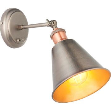 Endon 92866 - Zidna spot svjetiljka HAL 1xE27/10W/230V matni krom/bakrena