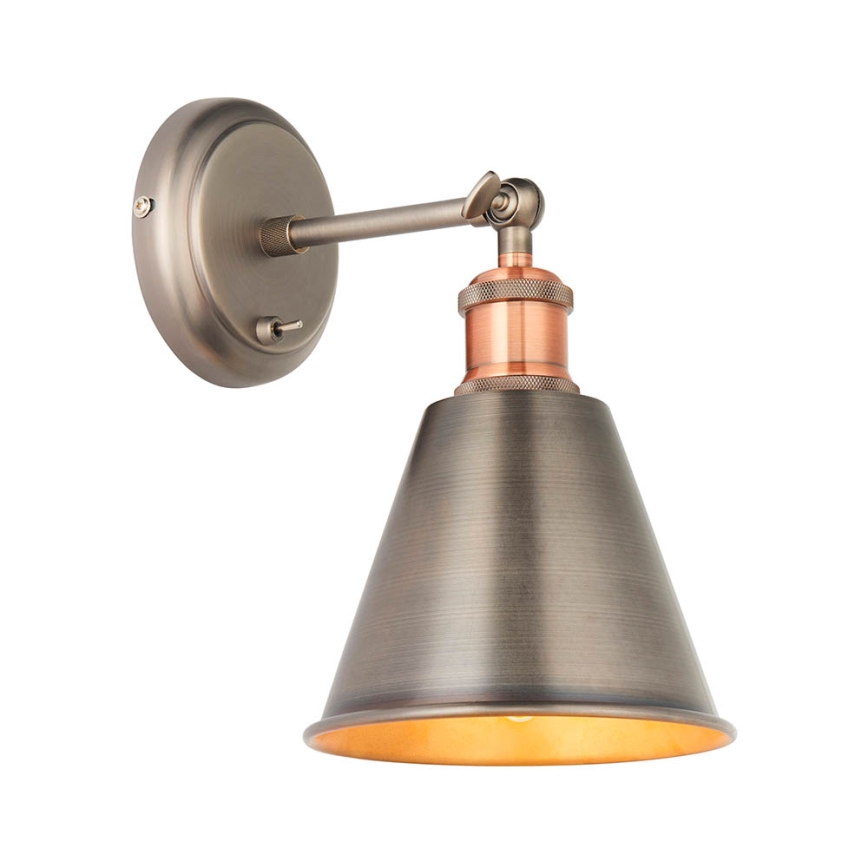 Endon 92866 - Zidna spot svjetiljka HAL 1xE27/10W/230V matni krom/bakrena