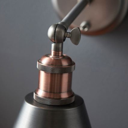 Endon 92866 - Zidna spot svjetiljka HAL 1xE27/10W/230V matni krom/bakrena