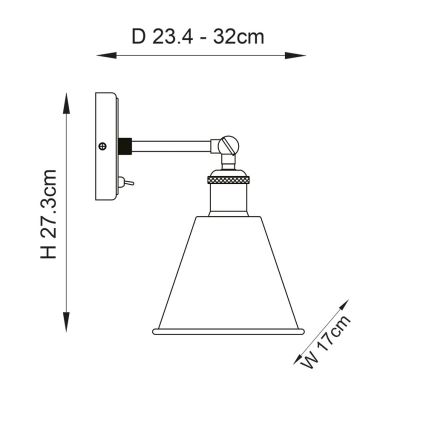 Endon 92866 - Zidna spot svjetiljka HAL 1xE27/10W/230V matni krom/bakrena