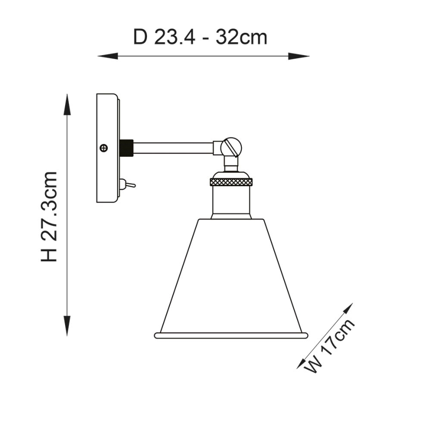 Endon 92866 - Zidna spot svjetiljka HAL 1xE27/10W/230V matni krom/bakrena