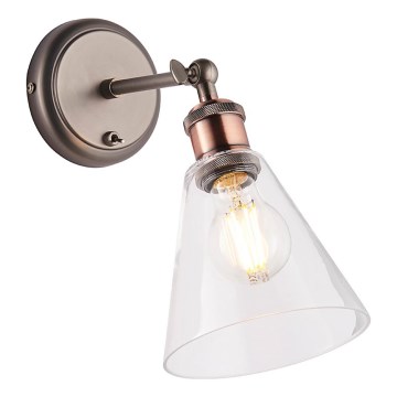 Endon 92874 - Zidna reflektorska svjetiljka HAL 1xE27/10W/230V bronca/bakrena/prozirna