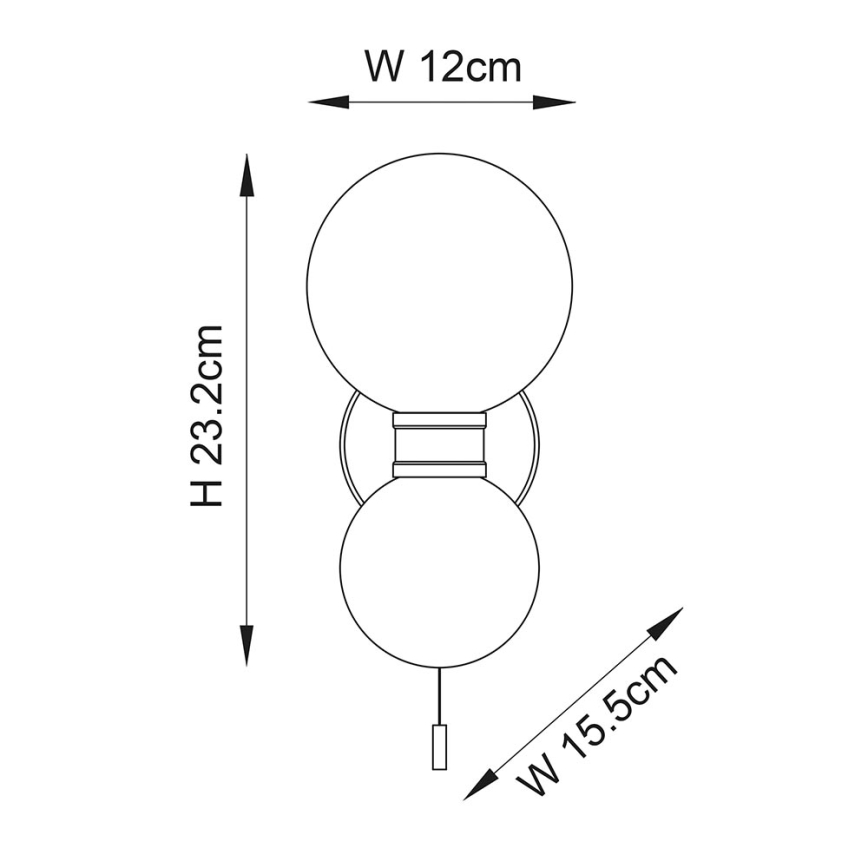 Endon 93523 - Kupaonska zidna svjetiljka PULSA 2xG9/3W/230V IP44 crna/bijela
